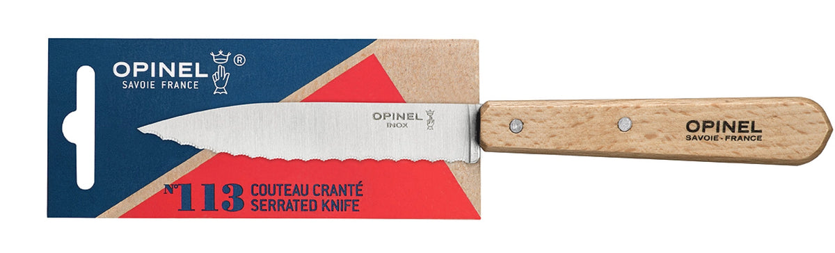 Couteau d’office cranté n°113 naturel – Opinel