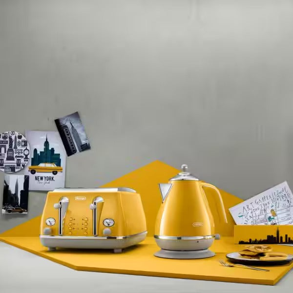 Bouilloire Icona Capitals 1,7 L 2000 W jaune – De'Longhi
