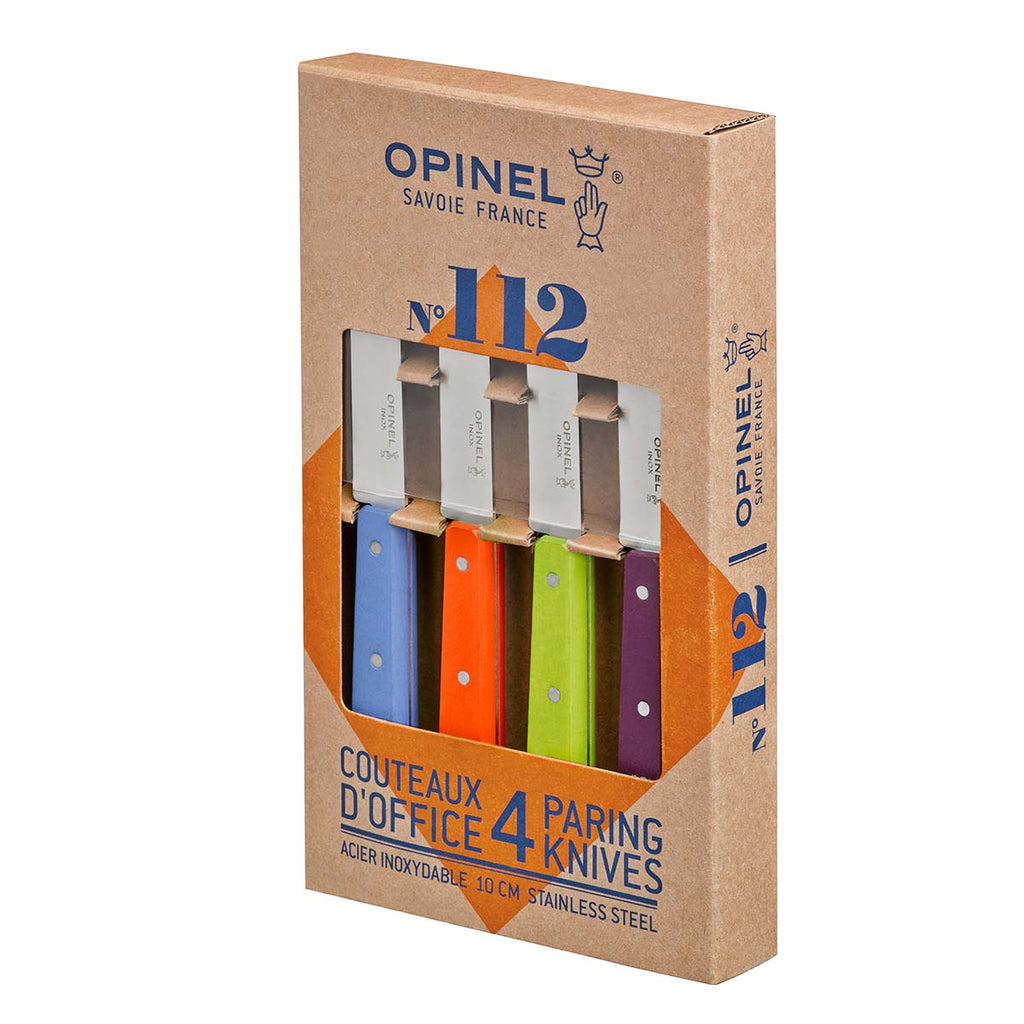 Coffret de 4 couteaux d’office n°112 Acidulés – Opinel