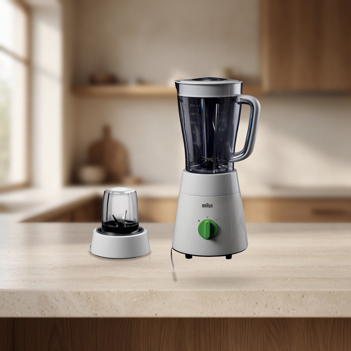 Blender 2 vitesses + Pulse 1,75 L 500 W blanc et vert – Braun