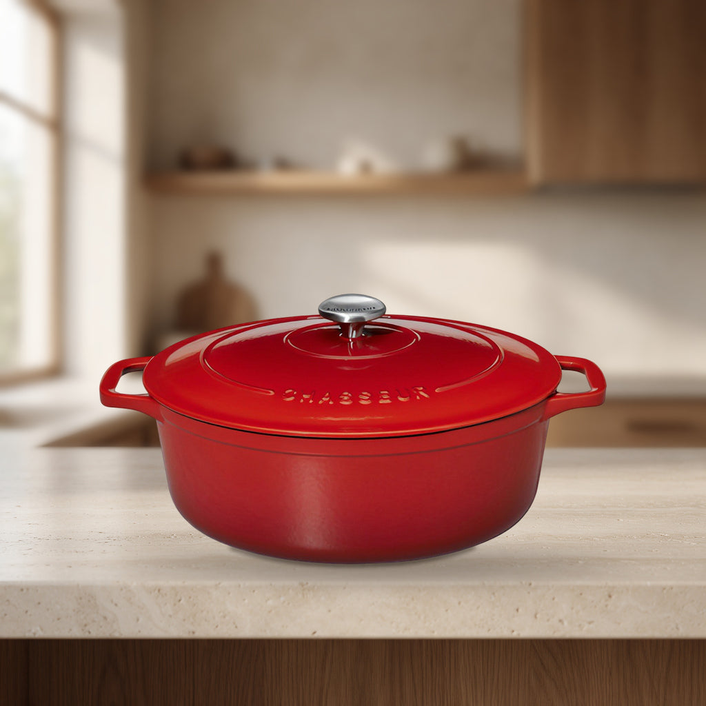 Cocotte ovale rouge 31 cm – Chasseur