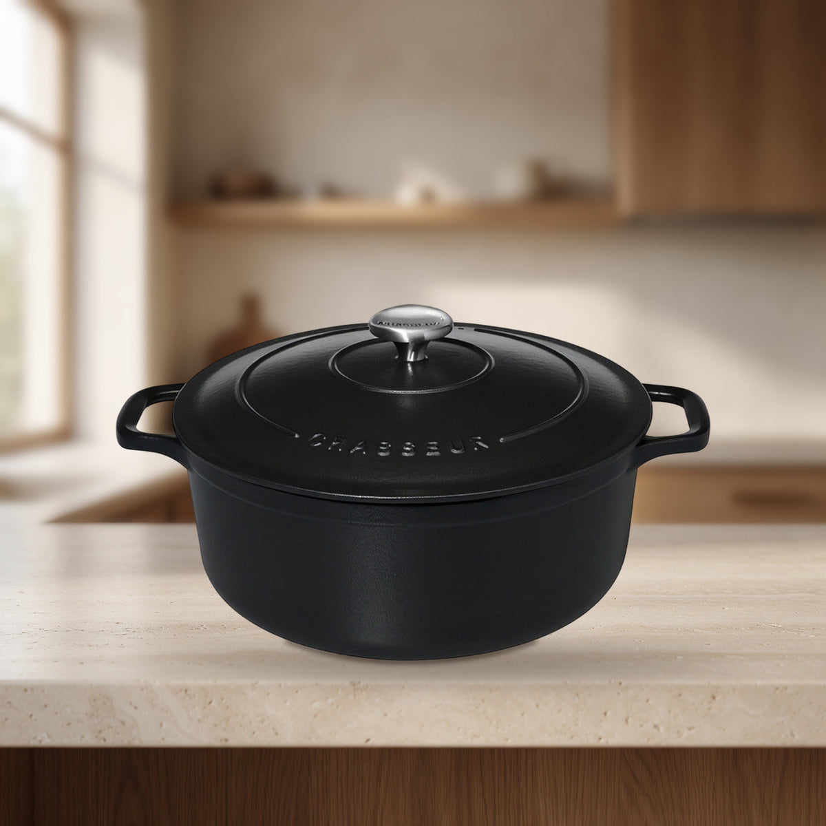 Cocotte ronde noire 22 cm – Chasseur