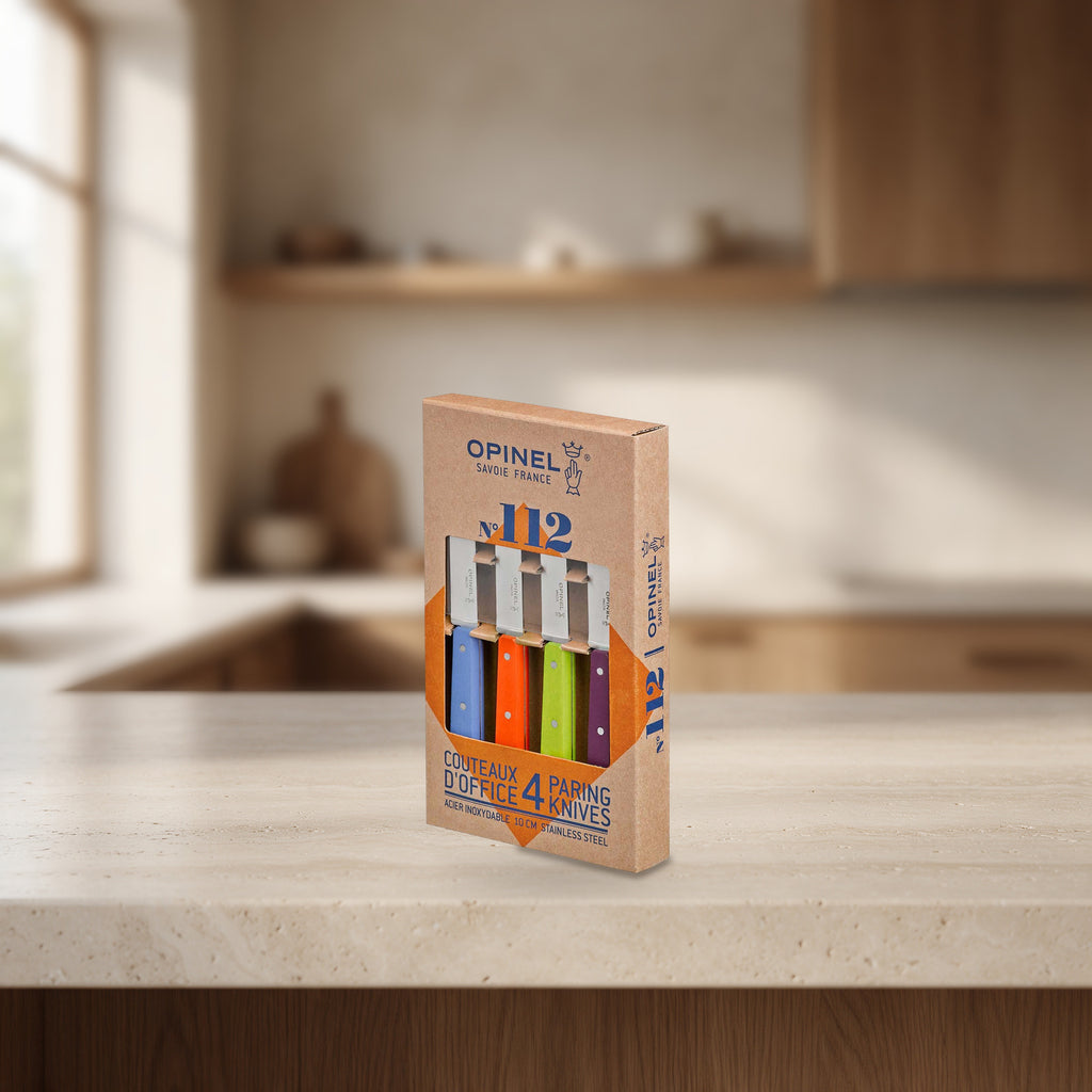 Coffret de 4 couteaux d’office n°112 Acidulés – Opinel