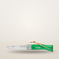 Couteau n°7 vert foncé avec lien cuir – Opinel